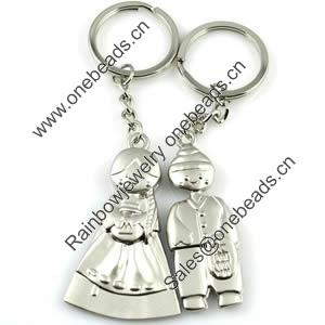 Zinc Alloy Lover keyring, Pendant Size 25mm-40mm, Length Approx:3.5inch-4inch, Sold by Pair