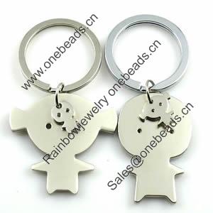 Zinc Alloy Lover keyring, Pendant Size 25mm-40mm, Length Approx:3.5inch-4inch, Sold by Pair