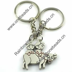 Zinc Alloy Lover keyring, Pendant Size 25mm-40mm, Length Approx:3.5inch-4inch, Sold by Pair