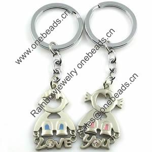 Zinc Alloy Lover keyring, Pendant Size 25mm-40mm, Length Approx:3.5inch-4inch, Sold by Pair