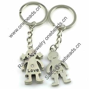 Zinc Alloy Lover keyring, Pendant Size 25mm-40mm, Length Approx:3.5inch-4inch, Sold by Pair