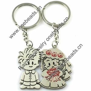 Zinc Alloy Lover keyring, Pendant Size 25mm-40mm, Length Approx:3.5inch-4inch, Sold by Pair