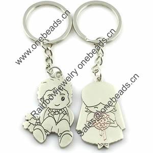 Zinc Alloy Lover keyring, Pendant Size 25mm-40mm, Length Approx:3.5inch-4inch, Sold by Pair