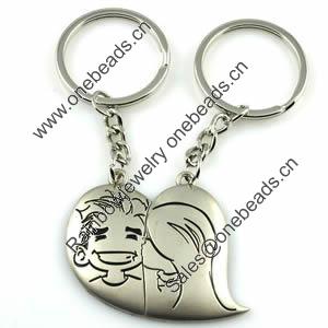 Zinc Alloy Lover keyring, Pendant Size 25mm-40mm, Length Approx:3.5inch-4inch, Sold by Pair