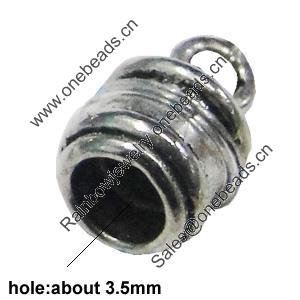 Zinc Alloy Cord End Caps, lead-free, 8x5mm, hole:3.5mm, Sold by Bag
