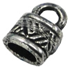 Zinc Alloy Cord End Caps, lead-free, 6x10mm, hole:4.5x2mm, Sold by Bag