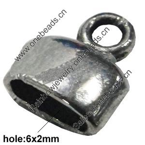 Zinc Alloy Cord End Caps, lead-free, 7x9mm, hole:6x2mm, Sold by Bag