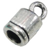 Zinc Alloy Cord End Caps, lead-free, 6x11mm, hole:4mm, Sold by Bag