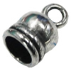 Zinc Alloy Cord End Caps, lead-free, 7x12mm, hole:6mm, Sold by Bag