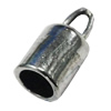 Zinc Alloy Cord End Caps, lead-free, 14x6mm, hole:5mm, Sold by Bag