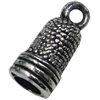 Zinc Alloy Cord End Caps, lead-free, 6x13mm, hole:4mm, Sold by Bag