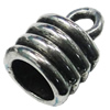 Zinc Alloy Cord End Caps, lead-free, 10x14mm, hole:7mm, Sold by Bag
