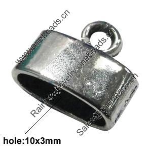 Zinc Alloy Cord End Caps, lead-free, 12x10mm, hole:10x3mm, Sold by Bag