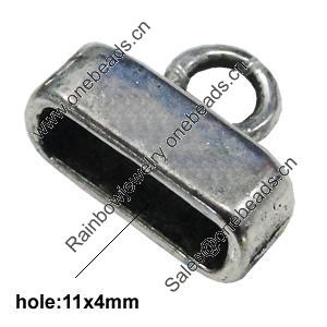 Zinc Alloy Cord End Caps, lead-free, 9x13mm, hole:11x4mm, Sold by Bag