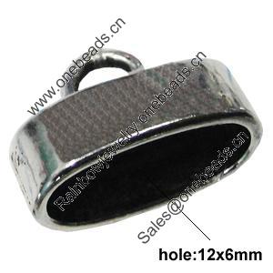 Zinc Alloy Cord End Caps, lead-free, 15x10mm, hole:12x6mm, Sold by Bag