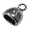 Zinc Alloy Cord End Caps, lead-free, 10x13mm, hole:7x4mm, Sold by Bag