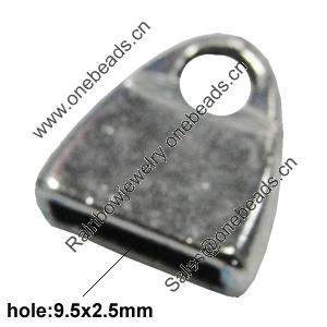 Zinc Alloy Cord End Caps, lead-free, 13x13mm, hole:9.5x2.5mm, Sold by Bag