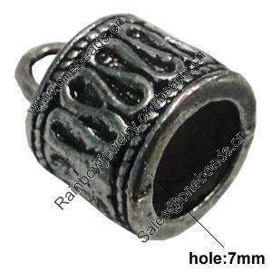 Zinc Alloy Cord End Caps, lead-free, 11x13mm, hole:7mm, Sold by Bag