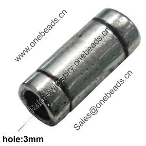 Zinc Alloy Cord End Caps, lead-free, 5x11mm, hole:3mm, Sold by Bag