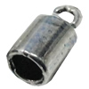 Zinc Alloy Cord End Caps, lead-free, 4x8mm, hole:3mm, Sold by Bag