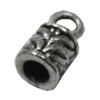 Zinc Alloy Cord End Caps, lead-free, 5x10mm, hole:3mm, Sold by Bag