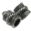 Zinc Alloy Cord End Caps, 16x9mm, hole:7mm, Sold by Bag