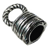 Zinc Alloy Cord End Caps, 26x16mm, hole:10mm, Sold by Bag