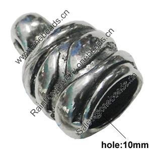 Zinc Alloy Cord End Caps, 15x21mm, hole:10mm, Sold by Bag