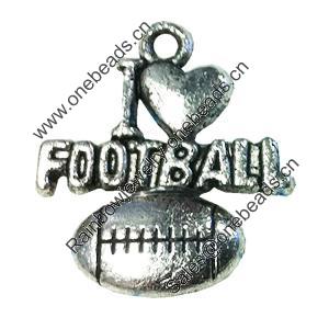 Pendant/Charm, Zinc Alloy Jewelry Findings, Lead-free, Sport balls 18x16mm, Sold by Bag