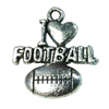 Pendant/Charm, Zinc Alloy Jewelry Findings, Lead-free, Sport balls 18x16mm, Sold by Bag