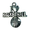 Pendant/Charm, Zinc Alloy Jewelry Findings, Lead-free, Sport balls 20x18mm, Sold by Bag