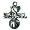 Pendant/Charm, Zinc Alloy Jewelry Findings, Lead-free, Sport balls 19x18mm, Sold by Bag