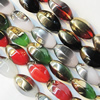 Electroplate Glass Beads, mix colors, 13x20mm, Hole Approx:1mm, Sold per 16-inch Strand