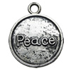 Message charm, zinc alloy jewelry findings, Flat Round, lead-free, 18mm, Sold by bag