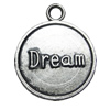 Message charm, zinc alloy jewelry findings, Flat Round, lead-free, 18mm, Sold by bag