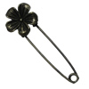 Zinc alloy brooch, Fashion jewelry, Lead-free Flower, Length: about 55mm, Head size:19mm, Sold by PC