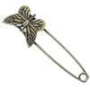 Zinc alloy brooch, Fashion jewelry, Lead-free Animal, Length: about 55mm, Head size:21x16mm, Sold by PC