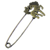 Zinc alloy brooch, Fashion jewelry, Lead-free Animal, Length: about 55mm, Head size:21x18mm, Sold by PC