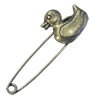 Zinc alloy brooch, Fashion jewelry, Lead-free Animal, Length: about 55mm, Head size:20mm, Sold by PC
