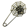 Zinc alloy brooch, Fashion jewelry, Lead-free Cobweb, Length: about 55mm, Head size:28mm, Sold by PC