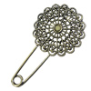 Zinc alloy brooch, Fashion jewelry, Lead-free Flower, Length: about 55mm, Head size:32mm, Sold by PC