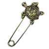 Zinc alloy brooch, Fashion jewelry, Lead-free Animal, Length: about 55mm, Head size:26x22mm, Sold by PC