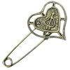 Zinc alloy brooch, Fashion jewelry, Lead-free, Length: about 55mm, Head size:29x29mm, Sold by PC