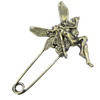 Zinc alloy brooch, Fashion jewelry, Lead-free, Length: about 55mm, Head size:30x45mm, Sold by PC