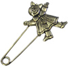 Zinc alloy brooch, Fashion jewelry, Lead-free, Length: about 55mm, Head size:34x27mm, Sold by PC