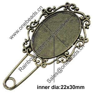Zinc alloy brooch, Fashion jewelry, Lead-free, Length: about 55mm, Head size:40x32mm, Sold by PC