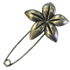 Zinc alloy brooch, Fashion jewelry, Lead-free, Length: about 55mm, Head size:34mm, Sold by PC