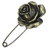 Zinc alloy brooch, Fashion jewelry, Lead-free, Length: about 55mm, Head size:32mm, Sold by PC