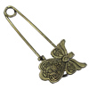 Zinc alloy brooch, Fashion jewelry, Lead-free, Length: about 55mm, Head size:21x18mm, Sold by PC