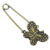 Zinc alloy brooch, Fashion jewelry, Lead-free, Length: about 55mm, Head size:17x23mm, Sold by PC